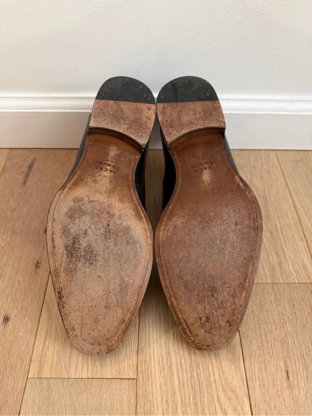 Jack Erwin Black Leather Men’s Joe Oxford Dress Shoes sz8